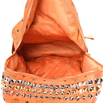 MCM Visetos Side Stud Large Stark Backpack Orange 4 of 21