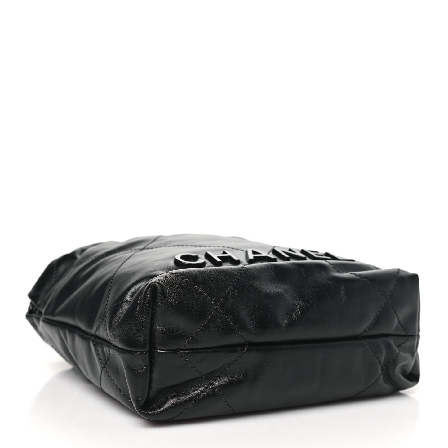 Shiny Calfskin Quilted Mini Chanel 22 So Black