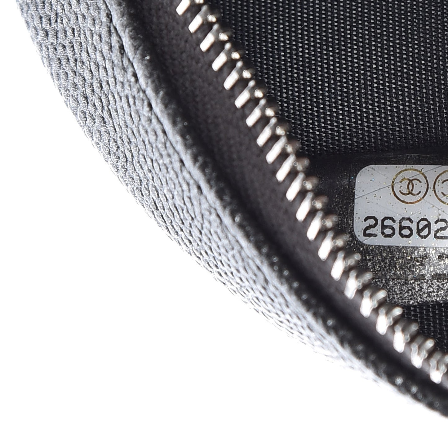 Metallic Caviar Quilted Round Filigree Crossbody Dark Silver