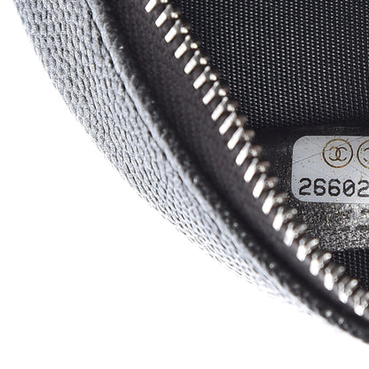 Chanel Metallic Caviar Quilted Round Filigree Crossbody Dark Silver 7 of 8