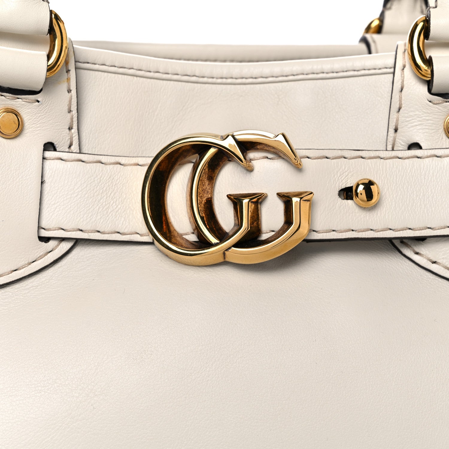 Gucci Calfskin Medium GG Running Tote White 7 of 10