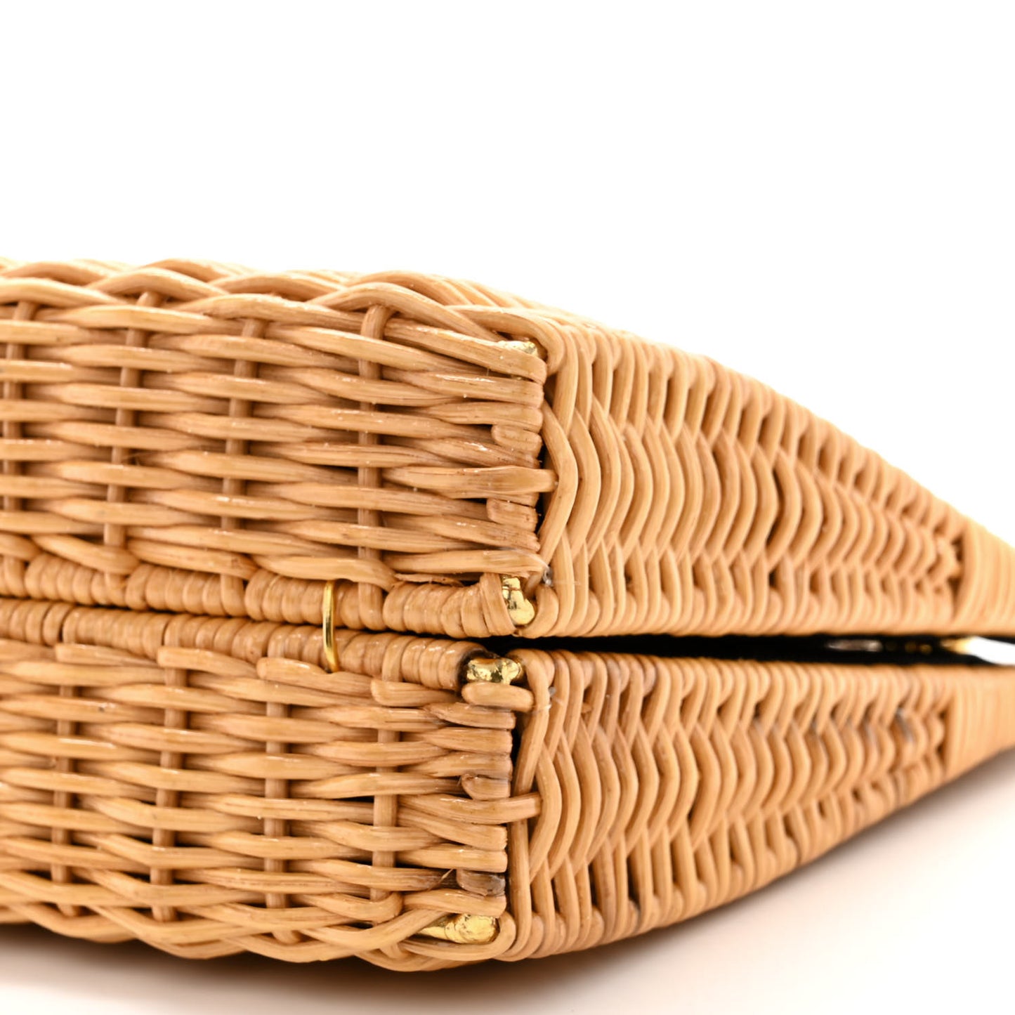 Wicker Gancini Chain Bag Natural