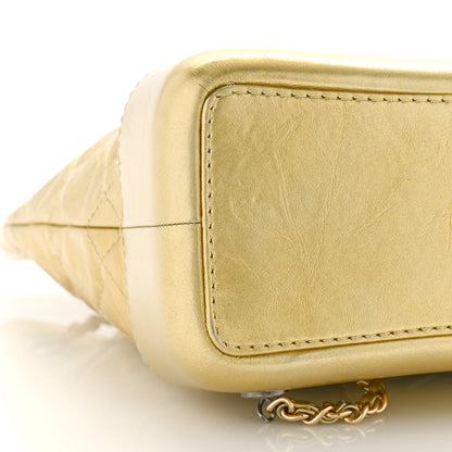 Chanel Metallic Lambskin Small Quilted Gabrielle Backpack Gold 8 of 9