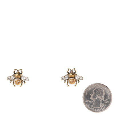 Gucci Crystal Pearl GG Bee Earrings Gold 2 of 5