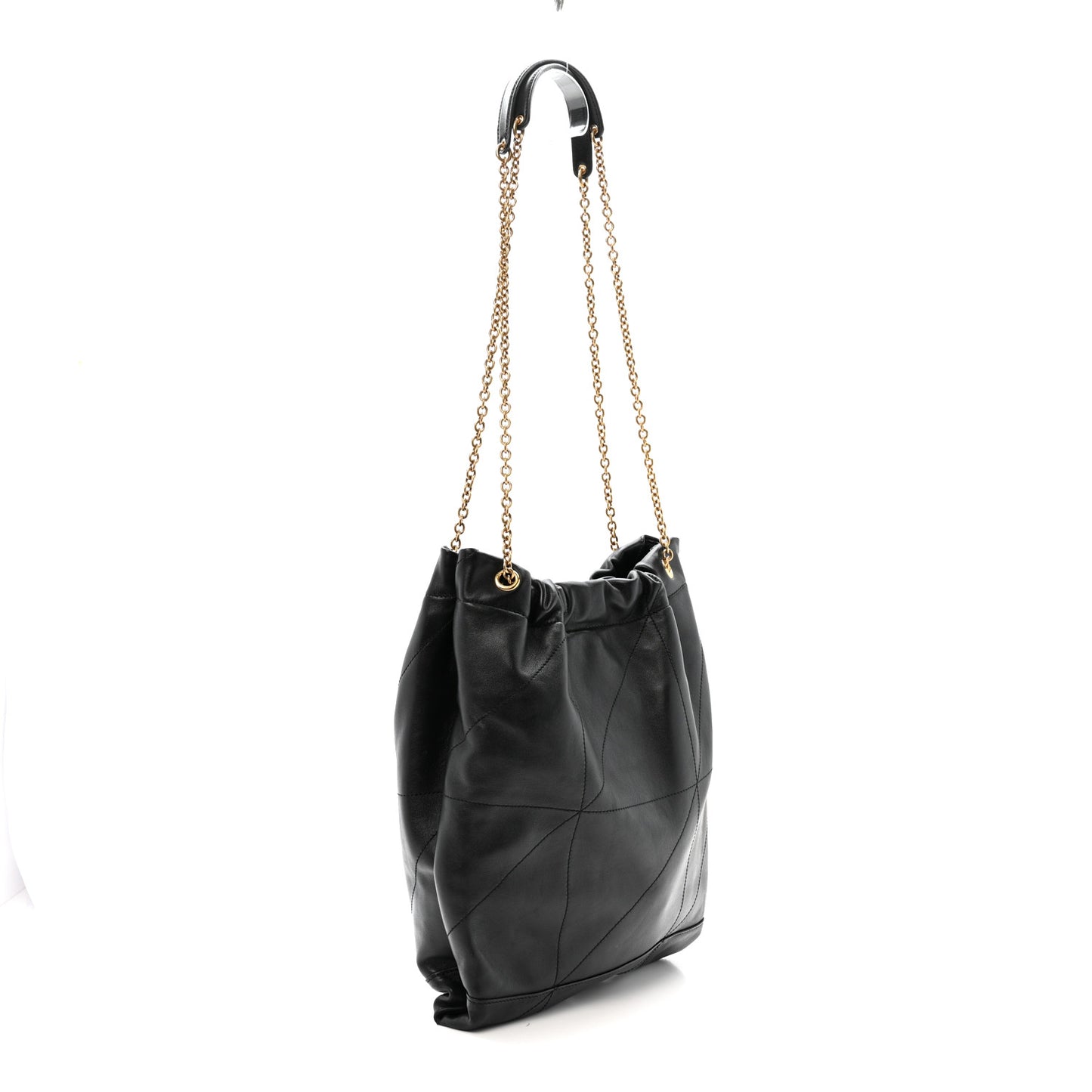 Lambskin Matelasse Monogram Medium Jamie 4.3 Pochon Black