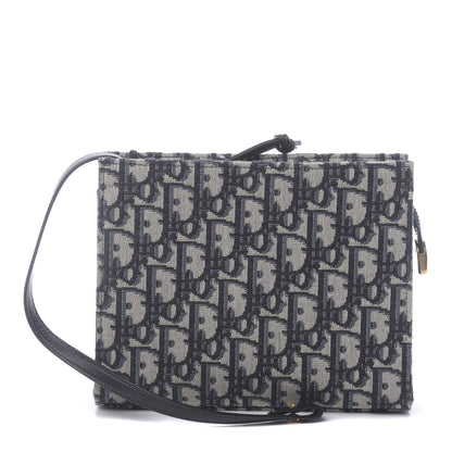Christian Dior Oblique Zipped Pouch Clutch Blue 1 of 10