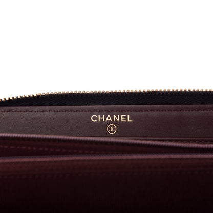 Chanel Caviar Quilted Large Gusset Zip Around Wallet Black 6 of 9