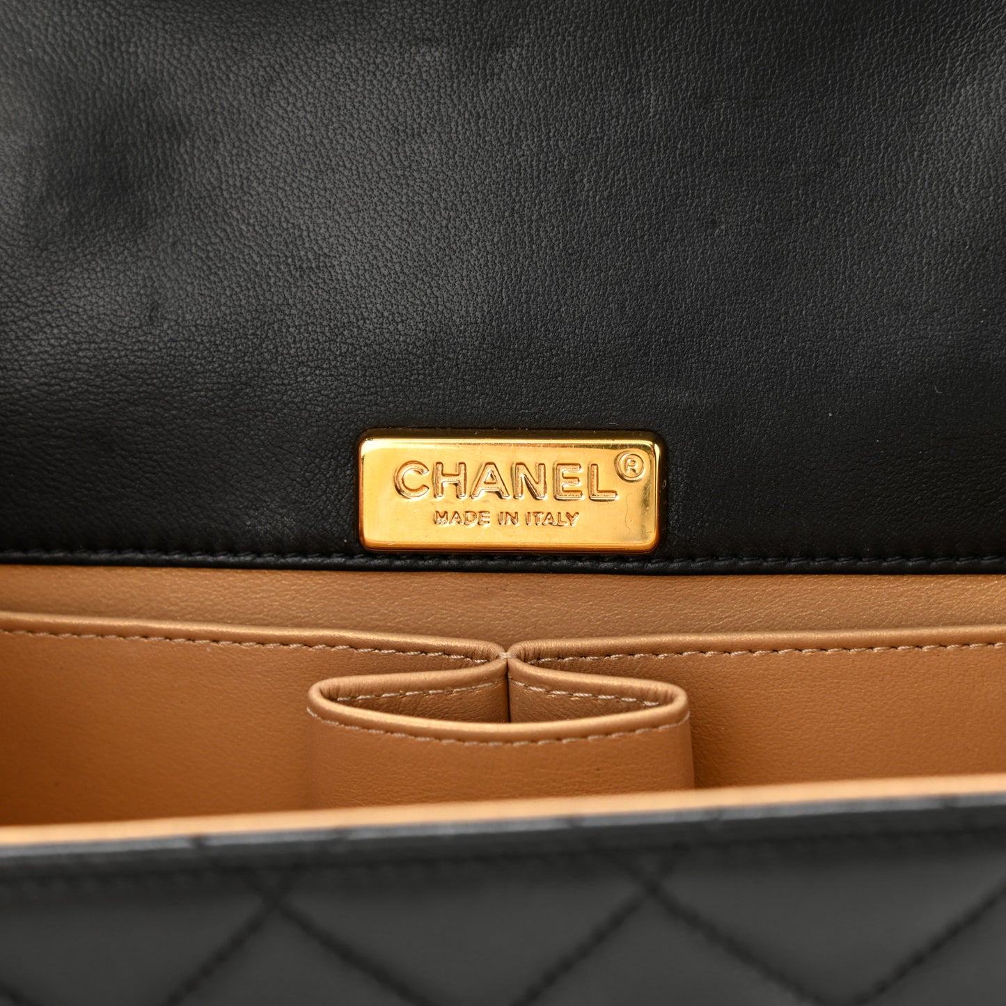 Lambskin Quilted Mini Golden Plate Flap Black