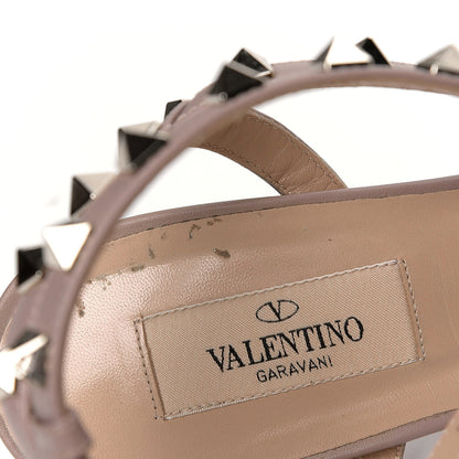 Valentino Garavani Metallic Pebbled Calfskin Rockstud Ankle Strap 65mm Pumps 39.5 Rame Poudre 6 of 6