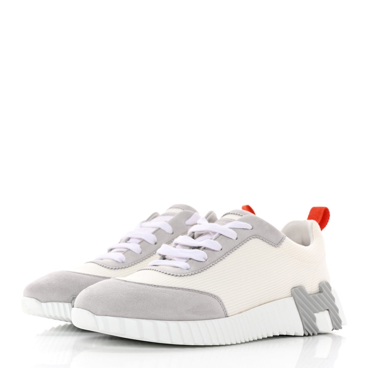 Technical Canvas Suede Goatskin Bouncing Sneakers 37 White Multicolor