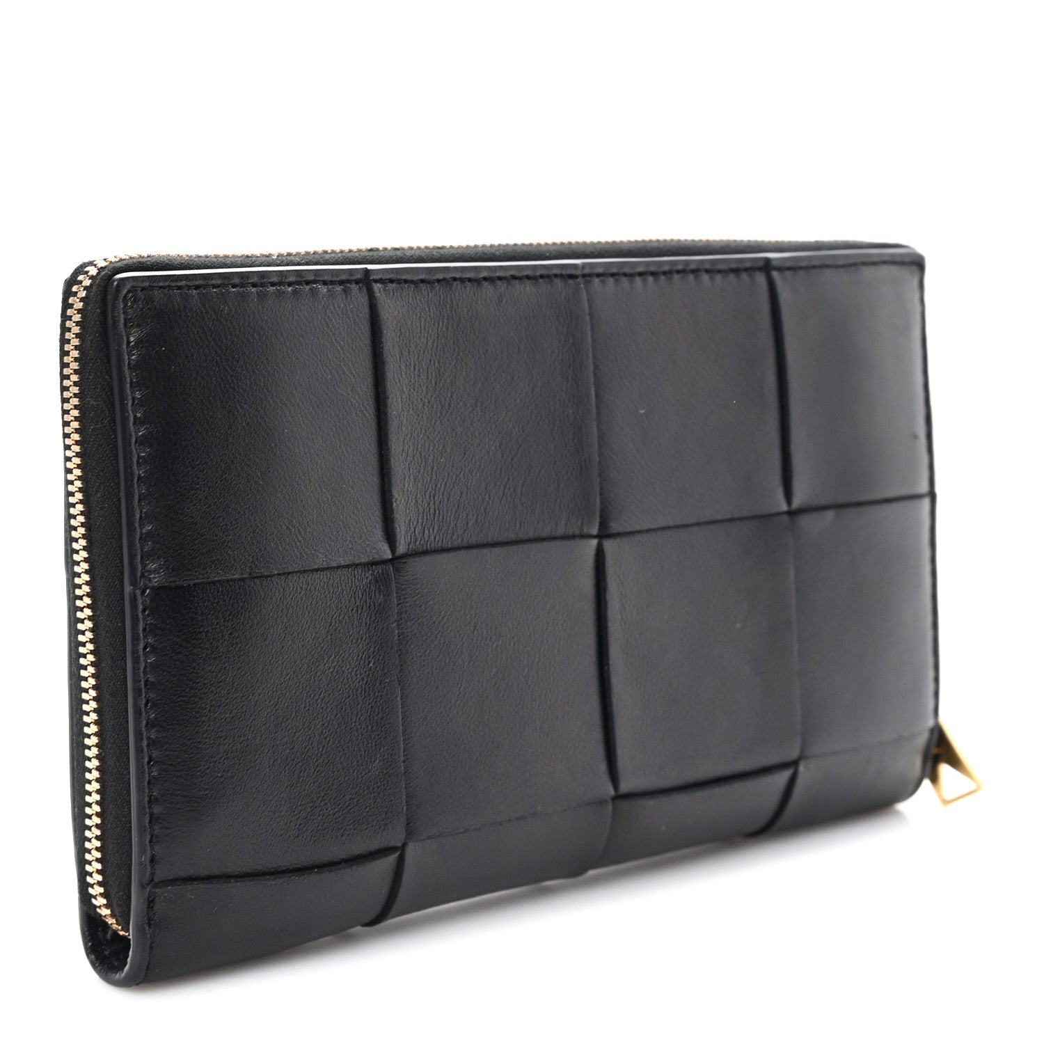 Bottega Veneta Nappa Maxi Intrecciato Zip Around Wallet Black 3 of 7