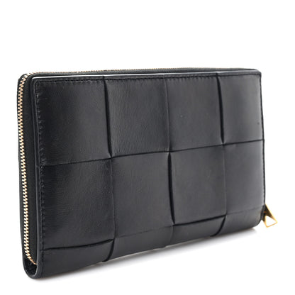 Bottega Veneta Nappa Maxi Intrecciato Zip Around Wallet Black 3 of 7