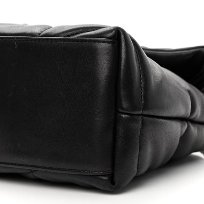 Saint Laurent Lambskin Quilted Small Loulou Puffer Monogram Chain Satchel Black 11 of 13