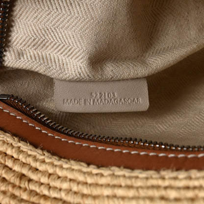 Loewe Calfskin Raffia Paulas Ibiza Pochette Bag Natural Tan 7 of 12