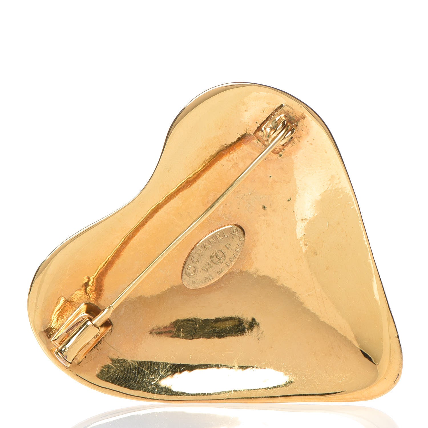 Chanel CC Heart Brooch Gold 3 of 5