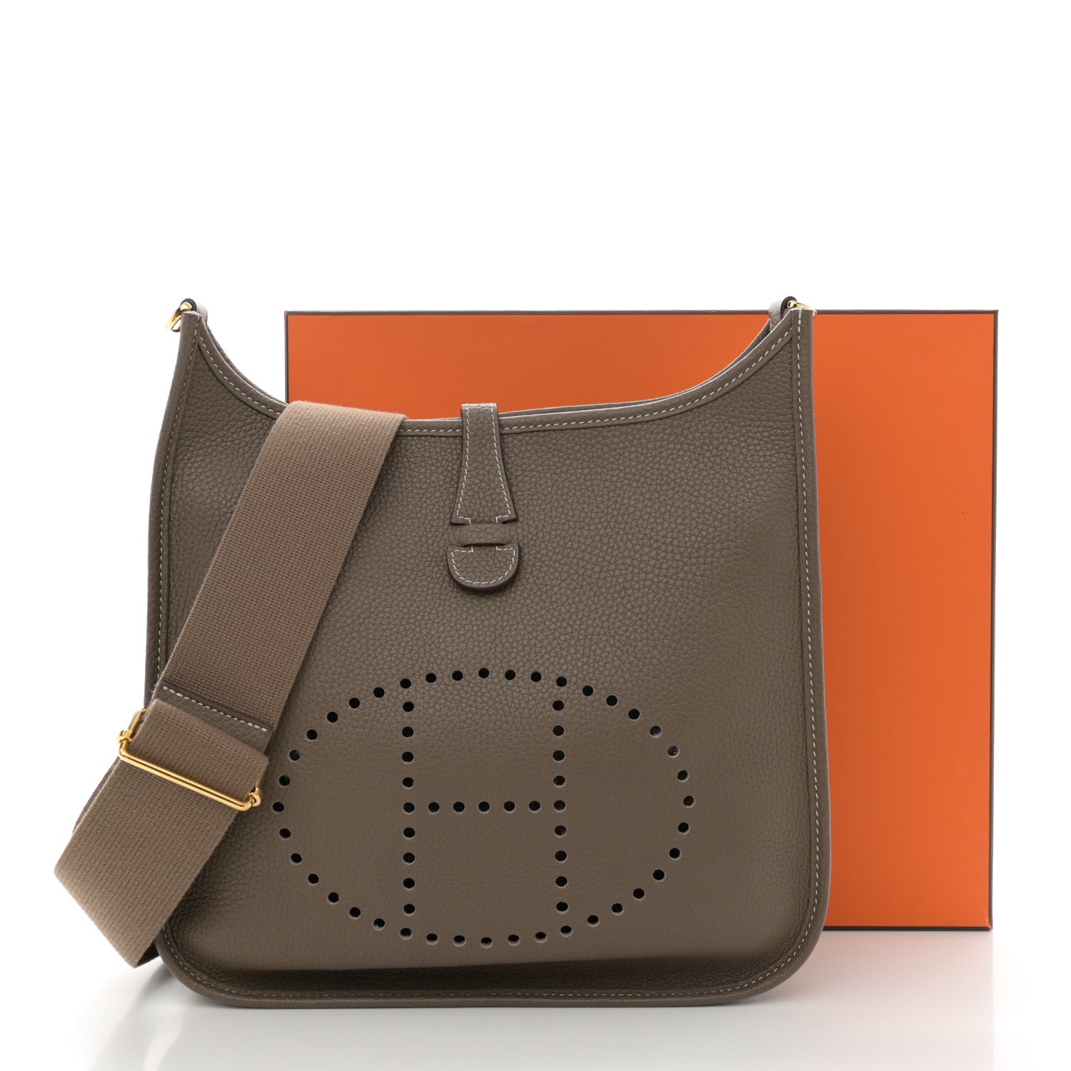 Hermes Taurillon Clemence Evelyne III PM Etoupe 11 of 11