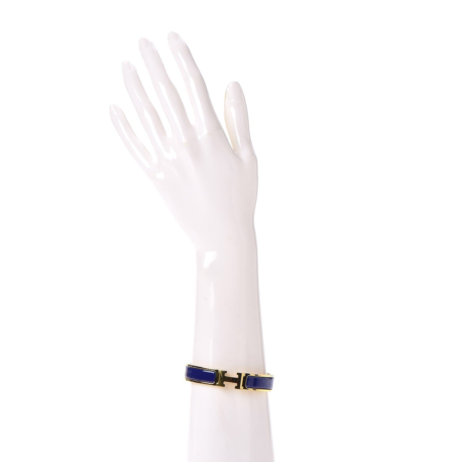 Hermes Enamel Narrow Clic Clac H Bracelet GM Iris 2 of 5