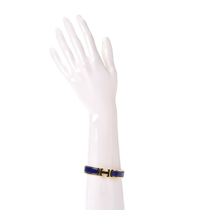 Hermes Enamel Narrow Clic Clac H Bracelet GM Iris 2 of 5