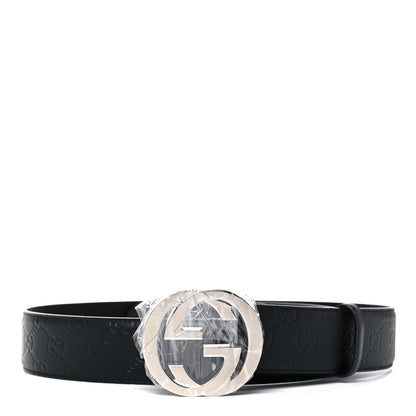 Gucci Guccissima Signature Interlocking G 40mm Belt 95 38 Black 1 of 4
