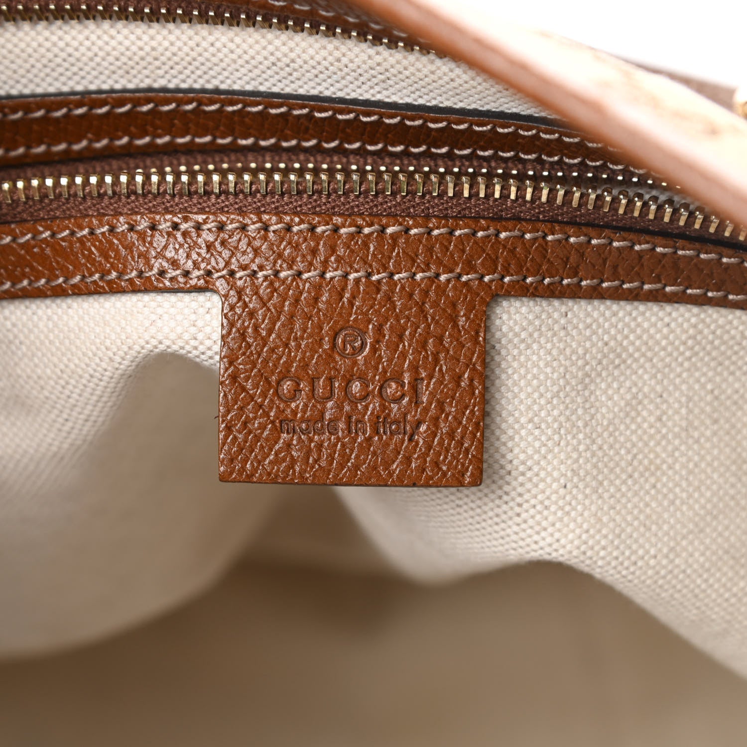 Gucci Monogram Medium Bree Zippered Tote Beige Tabacco 6 of 14