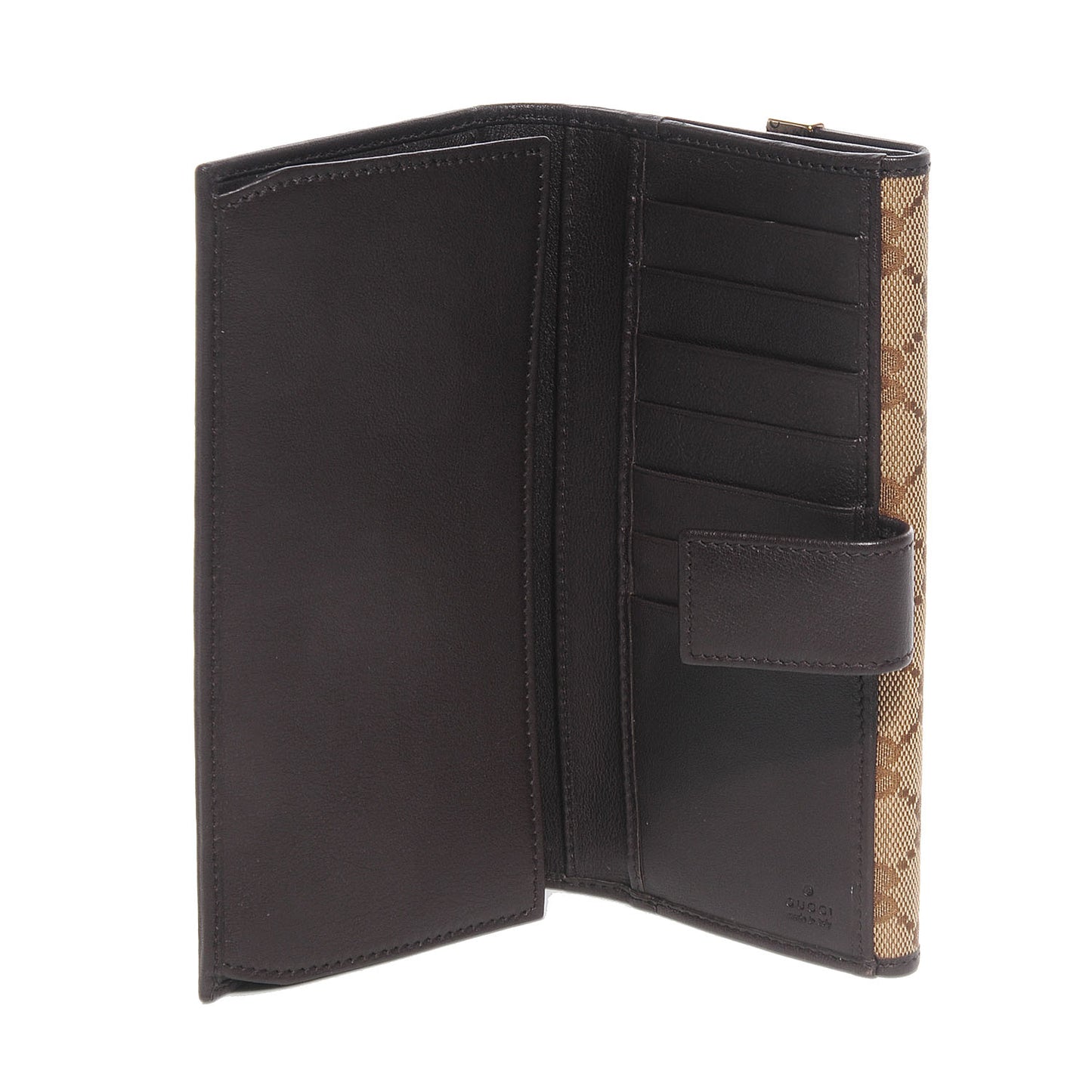 Monogram Margaux Calfskin Dice Continental Wallet Beige Ebony Dark Brown