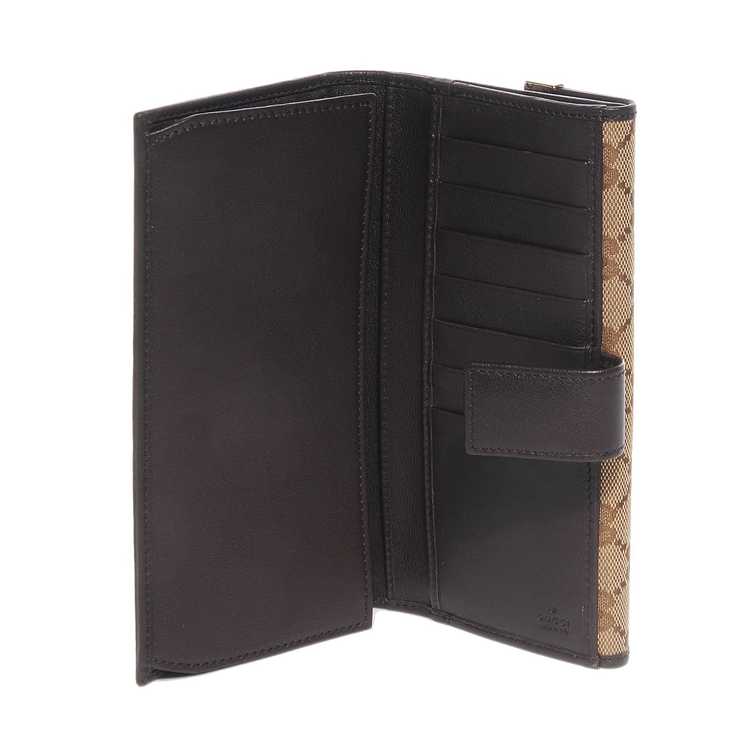 Gucci Monogram Margaux Calfskin Dice Continental Wallet Beige Ebony Dark Brown 5 of 7