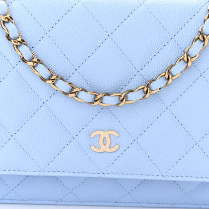 Chanel Caviar Quilted Wallet On Chain WOC Blue 9 of 12