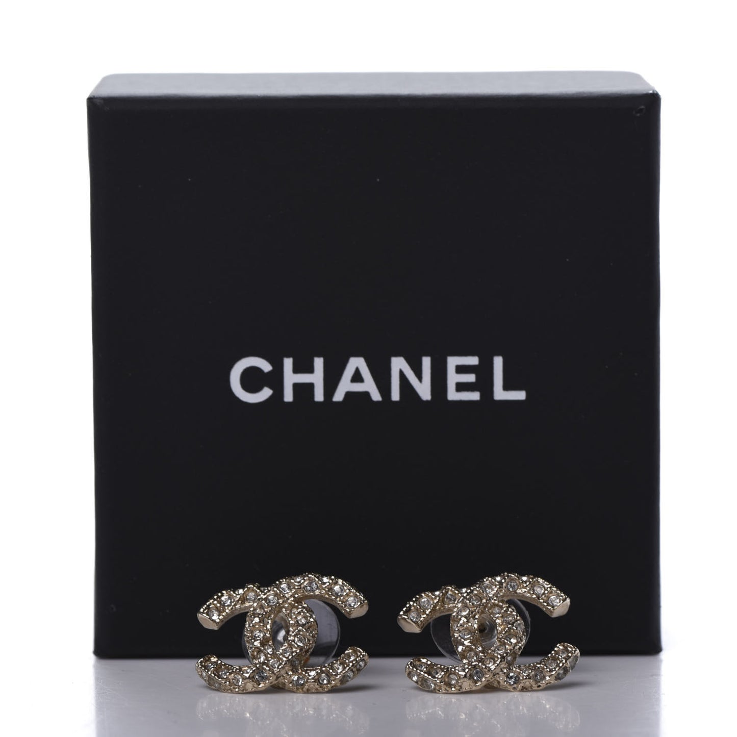 Crystal CC Earrings Light Gold