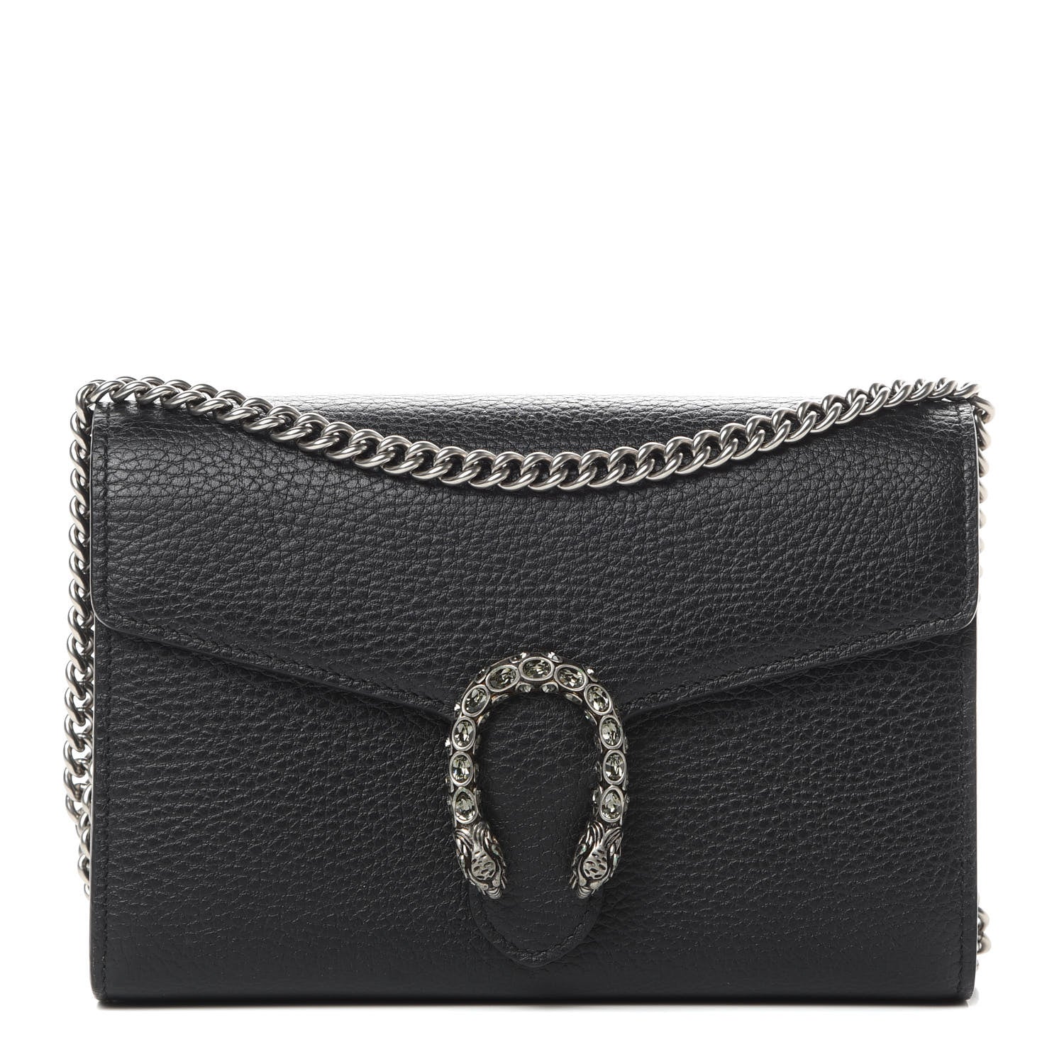 Gucci Calfskin Mini Dionysus Chain Wallet Black 1 of 10
