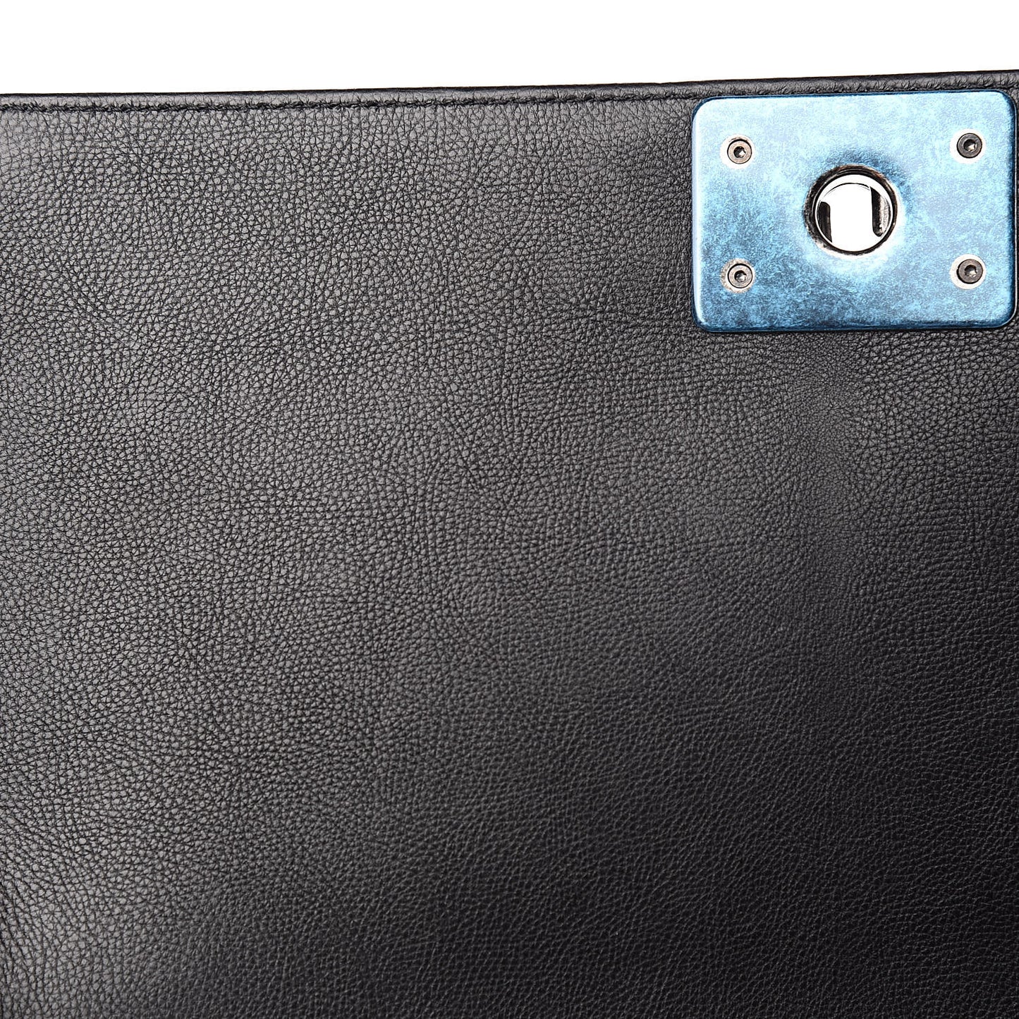 Calfskin Quilted Double Stitch New Medium Boy Flap Black