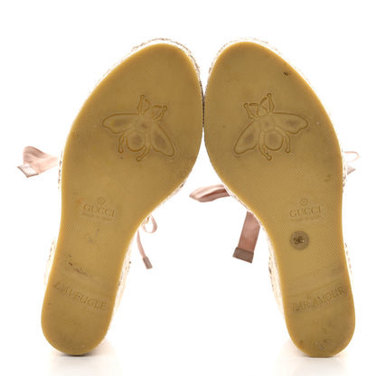 Gucci Nappa Matelasse GG Marmont Ankle Wrap Platform 35/120mm Espadrille Wedges 36 Porcelain Rose 5 of 12