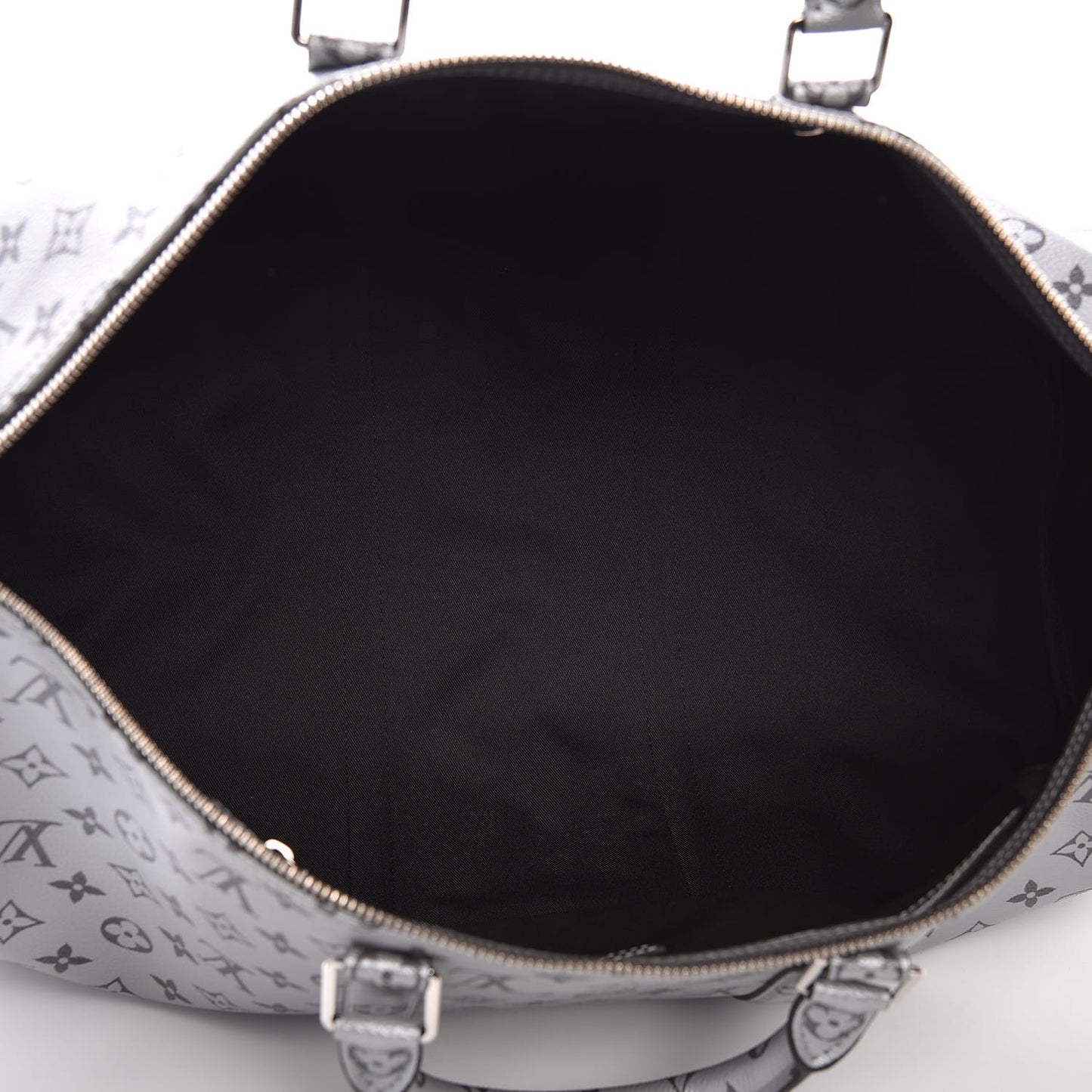 Metallic Monogram Keepall Bandouliere 50 Silver