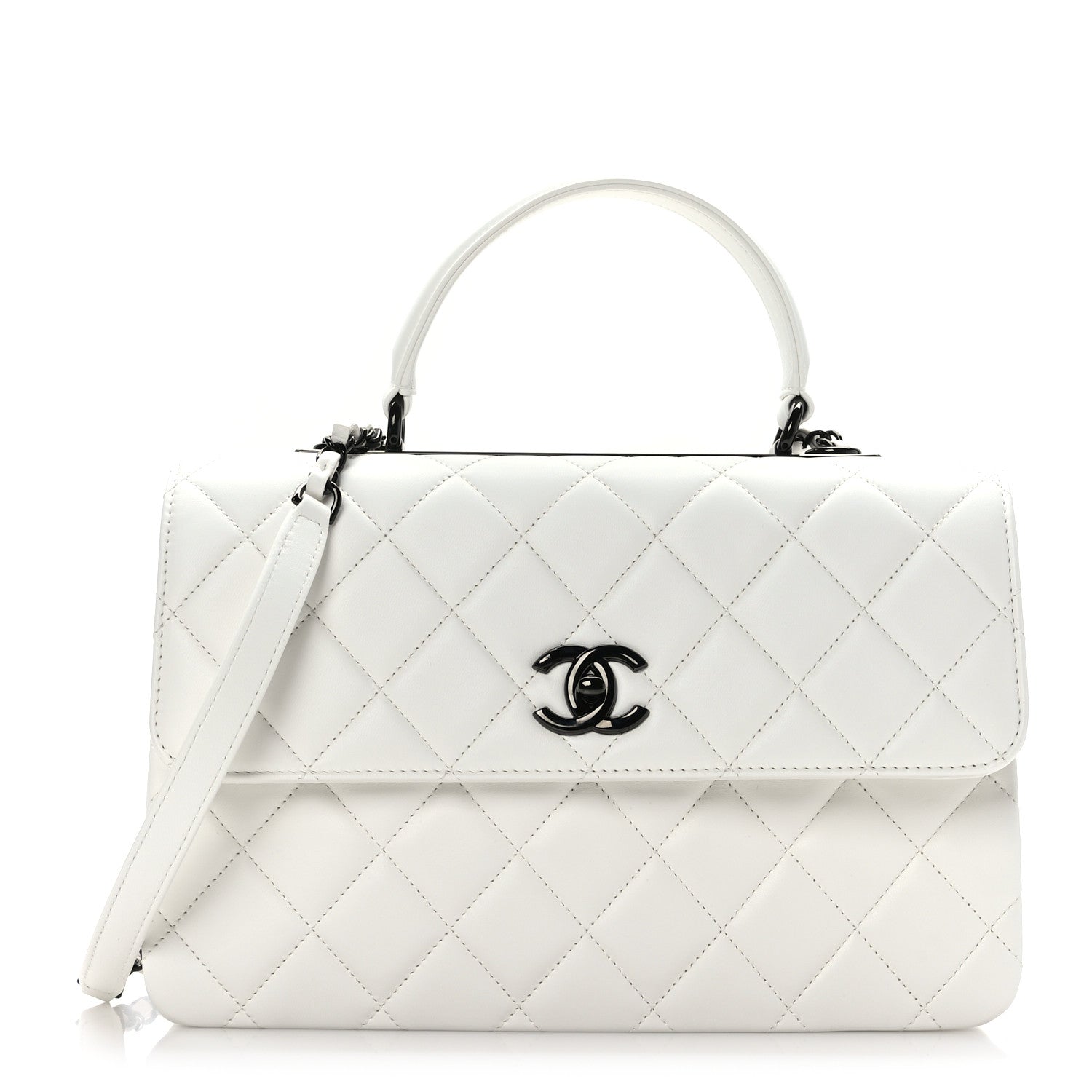 Chanel Lambskin Quilted Medium Trendy CC Flap Dual Handle Bag White 1 of 10