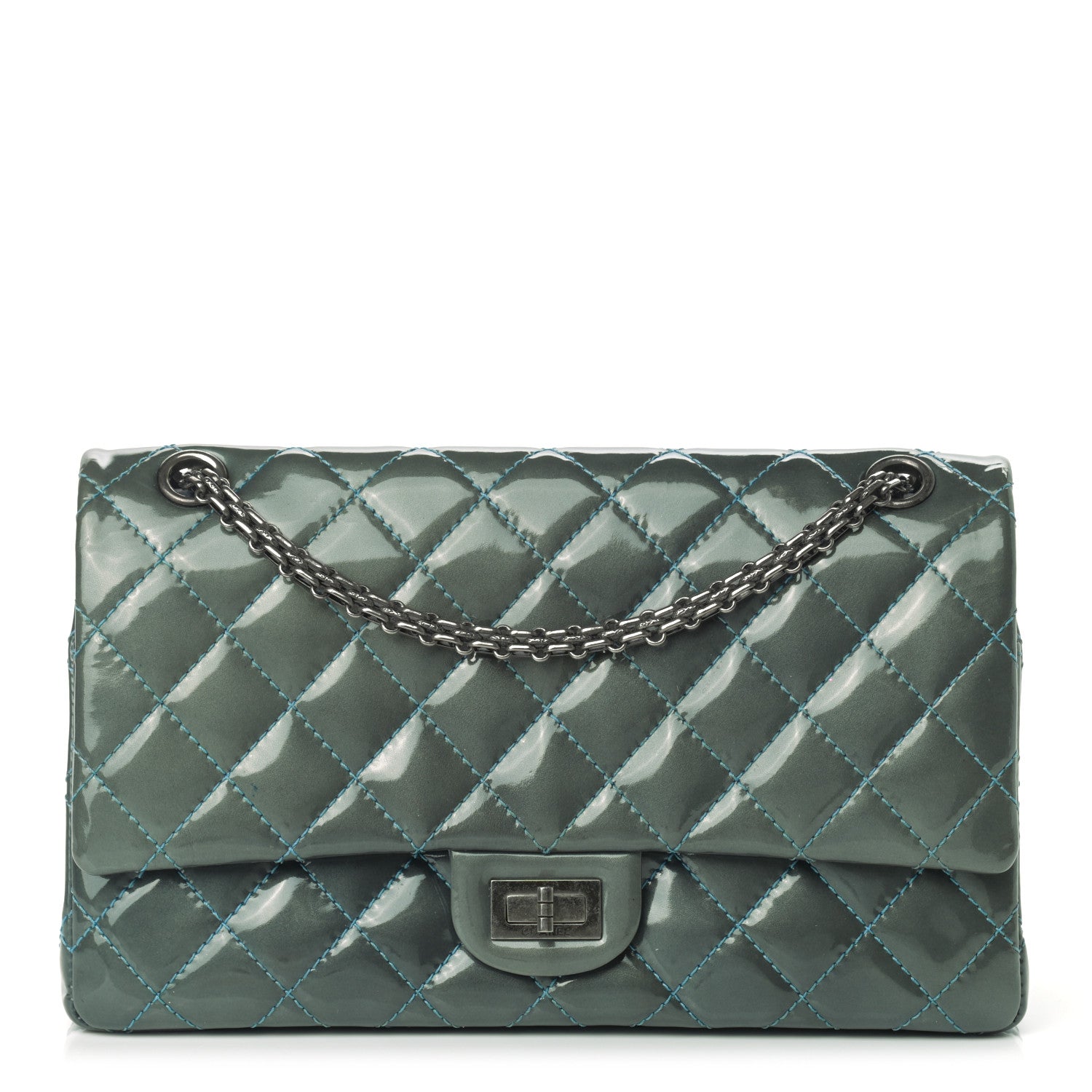 Chanel Patent Quilted 2.55 Reissue 226 Flap Blue 1 of 13