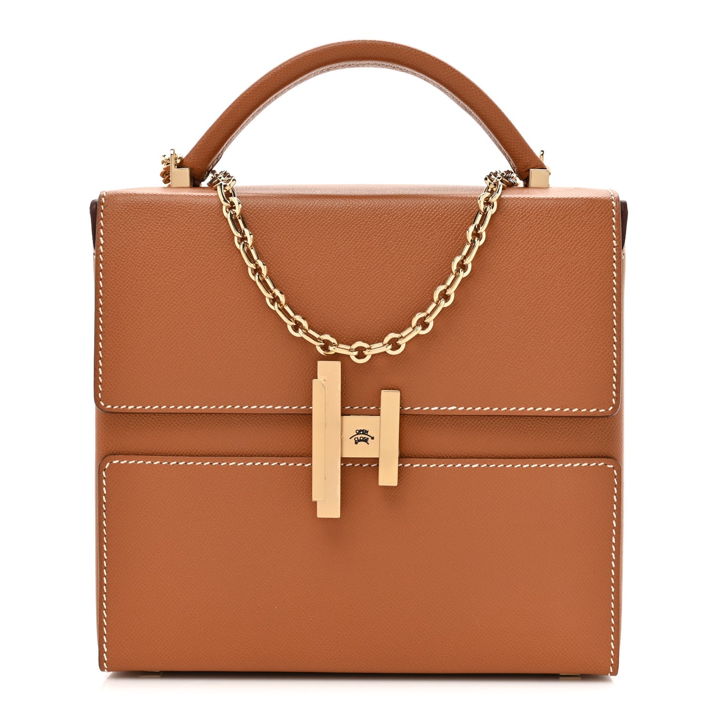 Epsom Cinhetic Boxy Top Handle Bag Gold