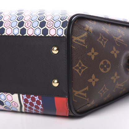 Louis Vuitton Calfskin Monogram Kimono Tote MM Rouge Navy 8 of 16