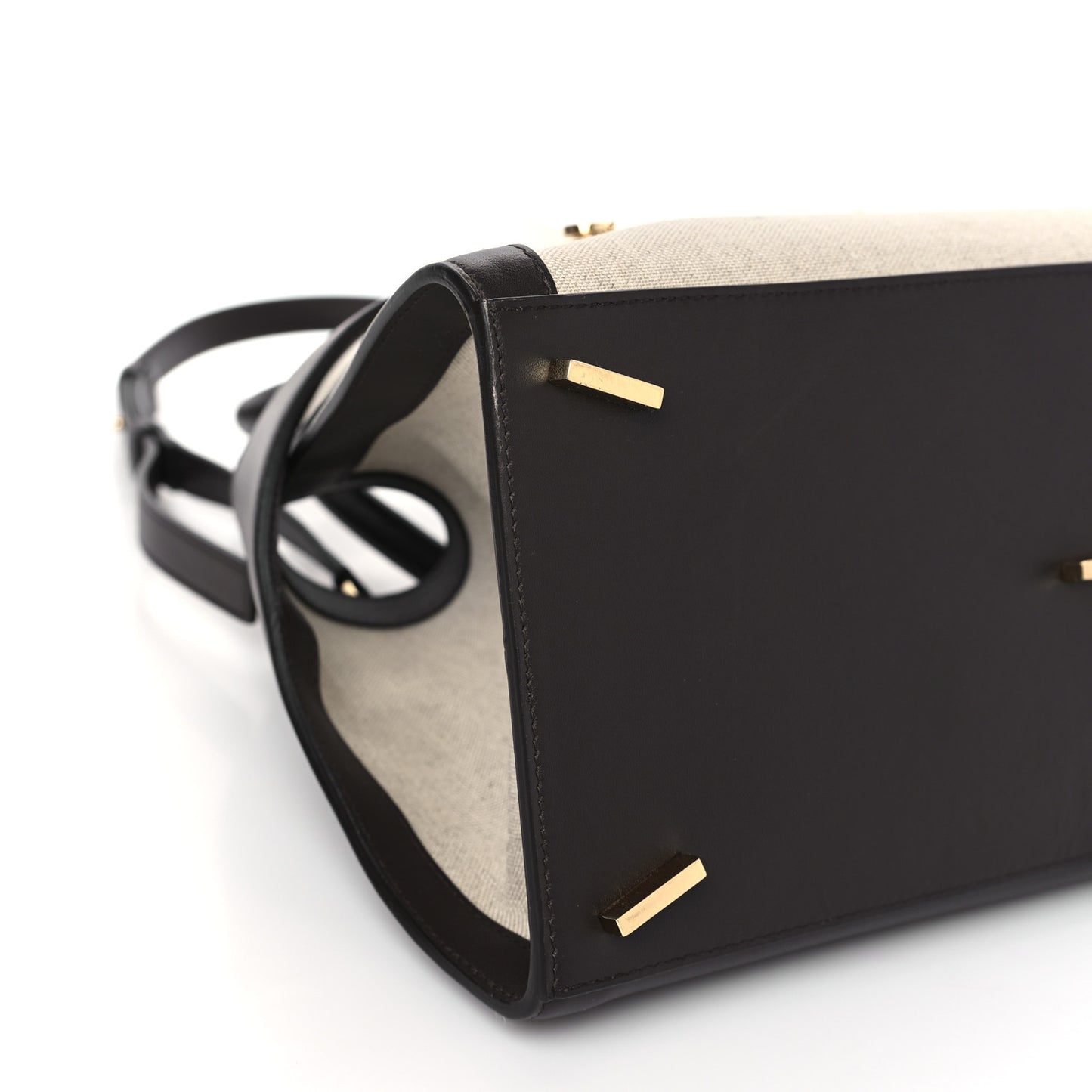 Calfskin Canvas Medium Hug Bag Natural Testa Di Moro