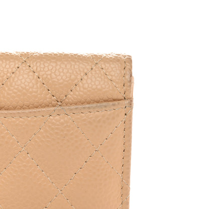 Chanel Caviar Quilted Flap Card Holder Wallet Light Beige 9 of 10
