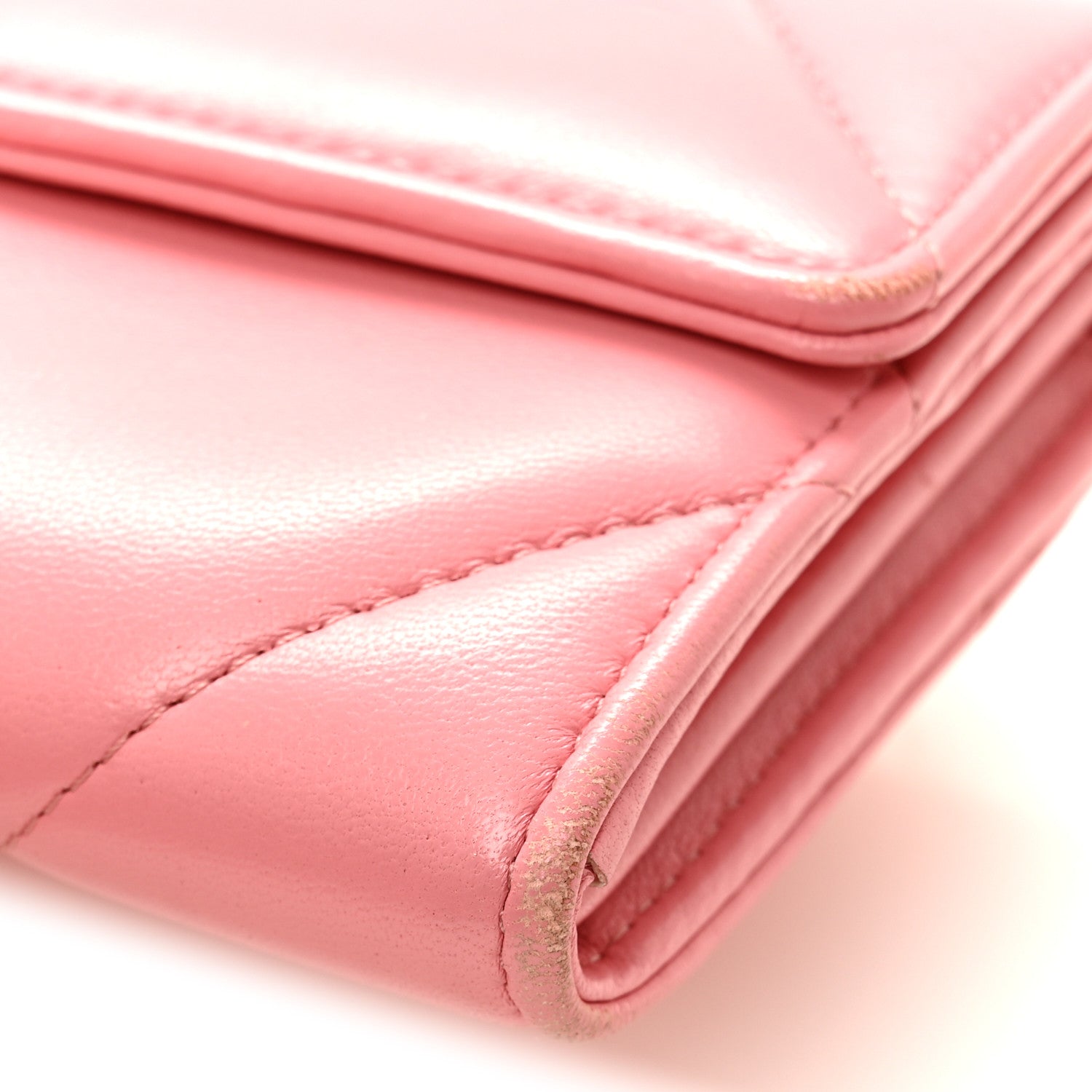 Chanel Lambskin Quilted Chanel 19 Flap Wallet Coral Pink 11 of 13