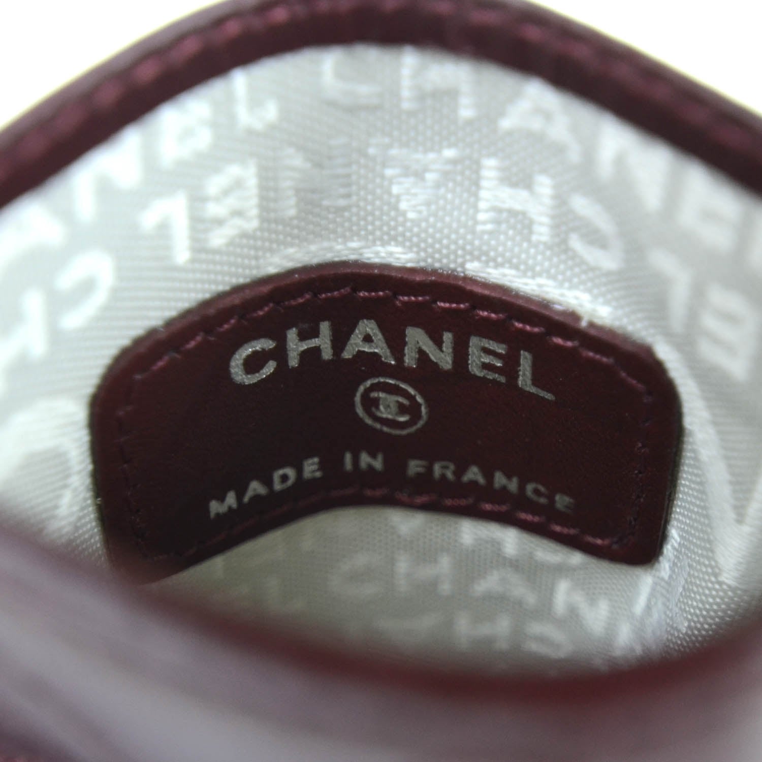 Chanel Leather Quilted Cambon Card Case Holder Bordeaux 5 of 6
