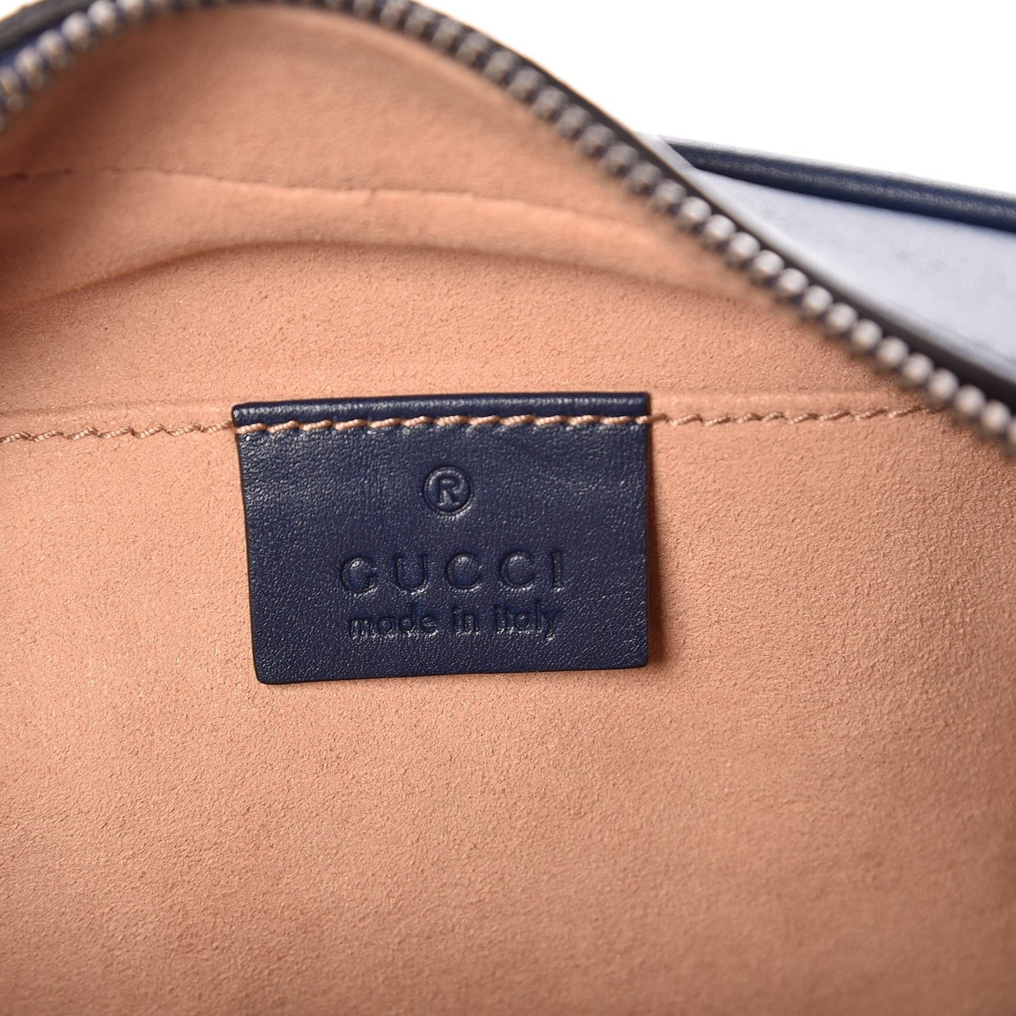 Calfskin Matelasse GucciGhost Small GG Marmont Chain Shoulder Bag Blue Agata Hibiscus Red