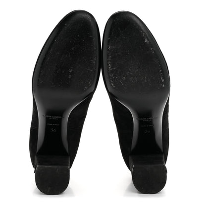 Saint Laurent Suede Loulou Pin Booties 36 Black 11 of 20