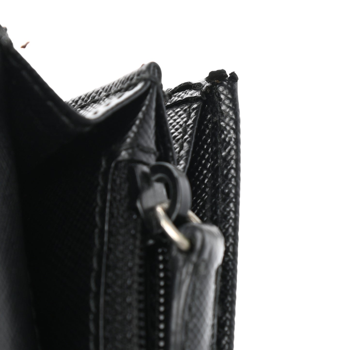 Saffiano Triangle Continental Flap Wallet Black