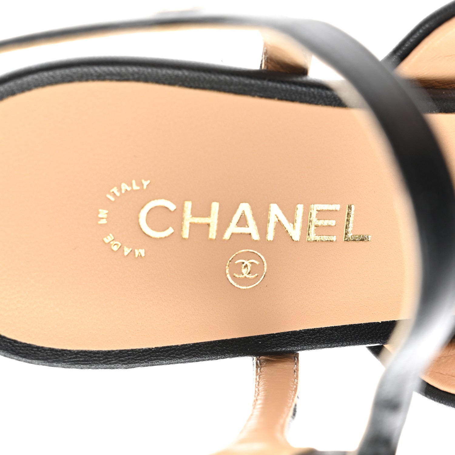 Chanel Lambskin Chain Strap Sandals 39 Black 7 of 9