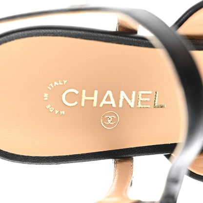 Chanel Lambskin Chain Strap Sandals 39 Black 7 of 9