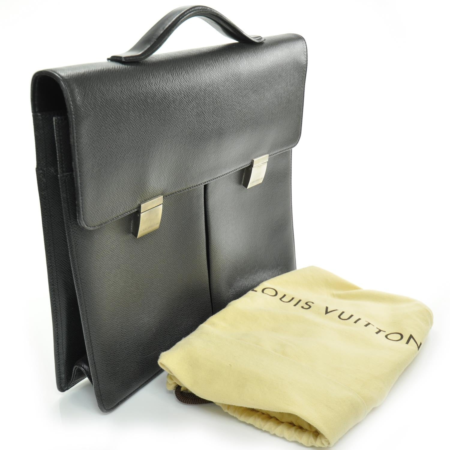 Louis Vuitton Taiga Serviette Khazan 1 Soufflet Briefcase 3 of 10