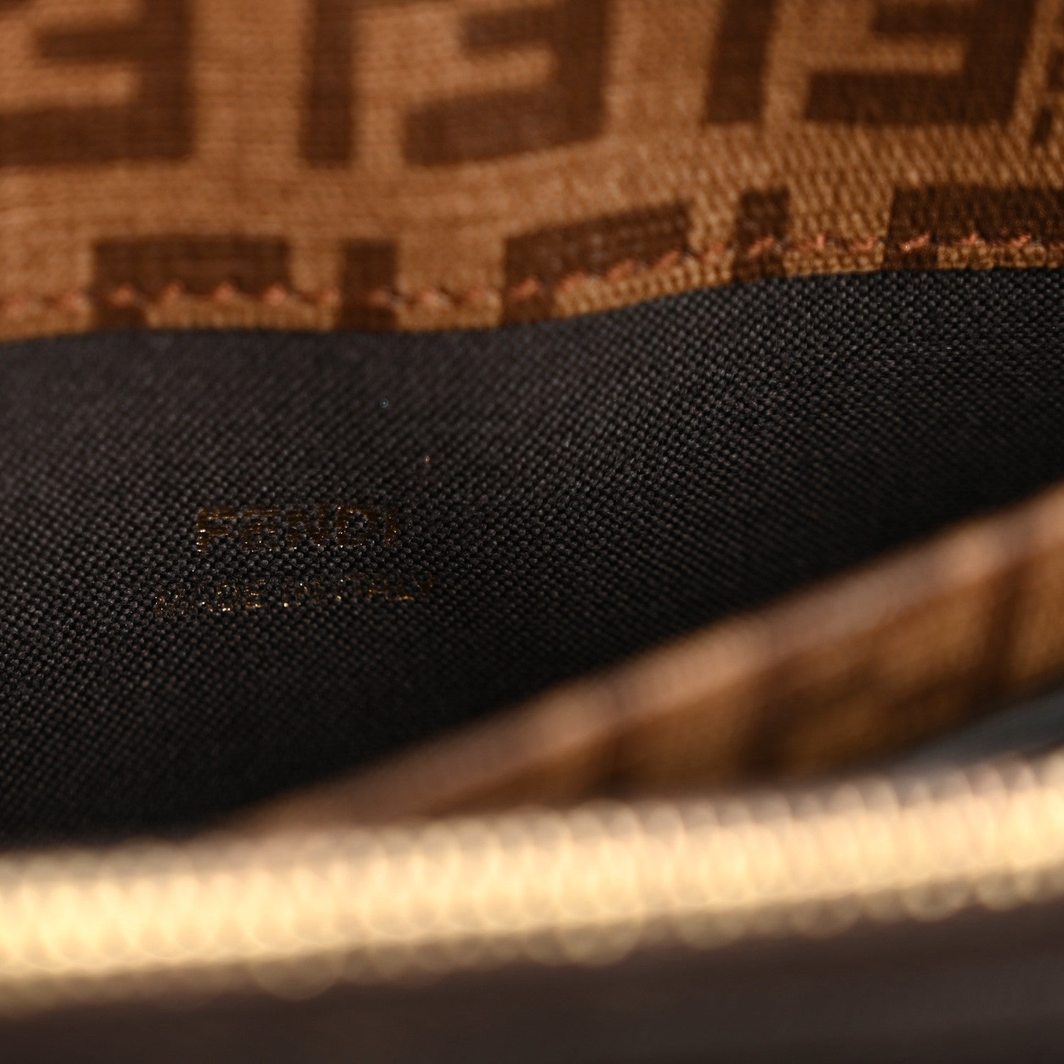 Fendi Zucchino Spalmati Forever Zip Around Wallet Nocciola 1881788