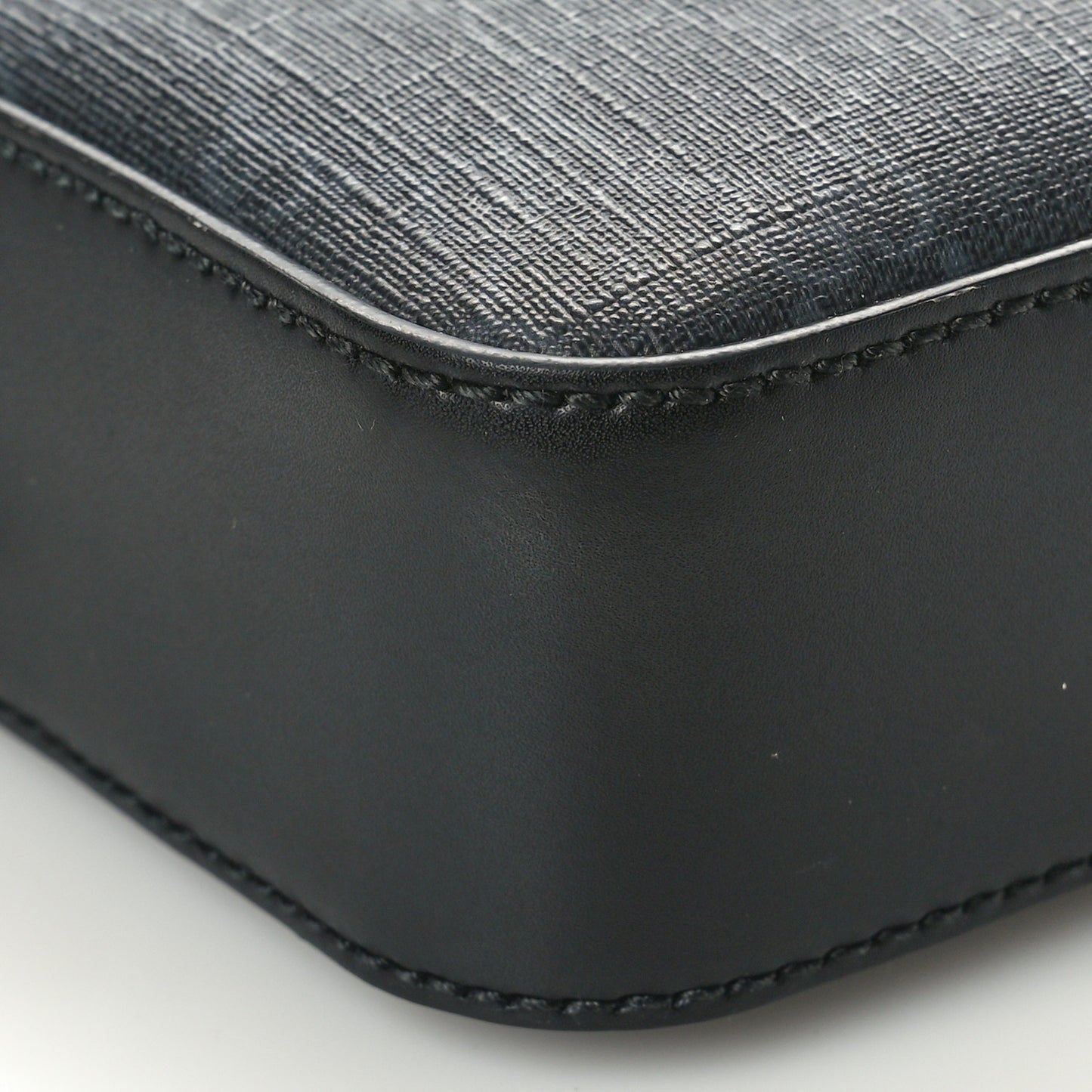 GG Supreme Monogram Appia Calfskin Web Small Camera Messenger Bag Black Grey