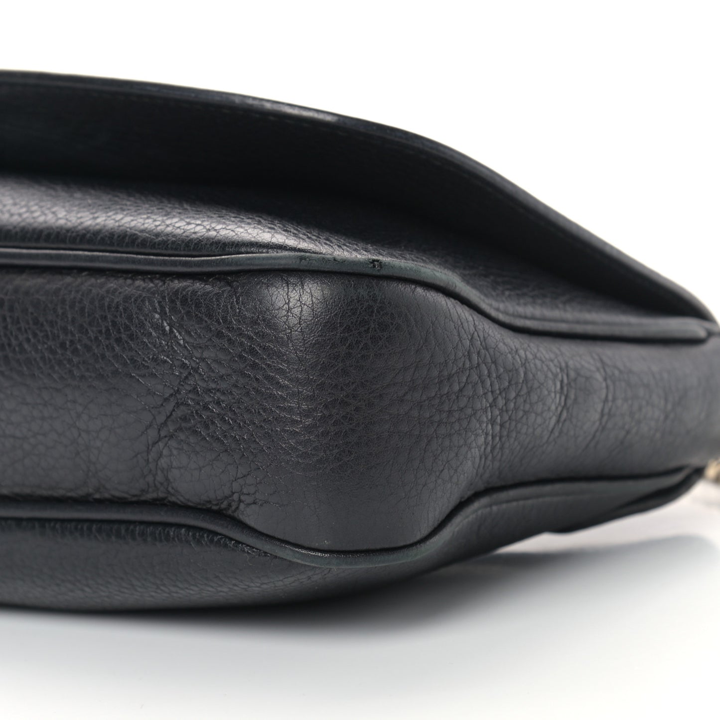 Pebbled Calfskin Medium Soho Flap Crossbody Black