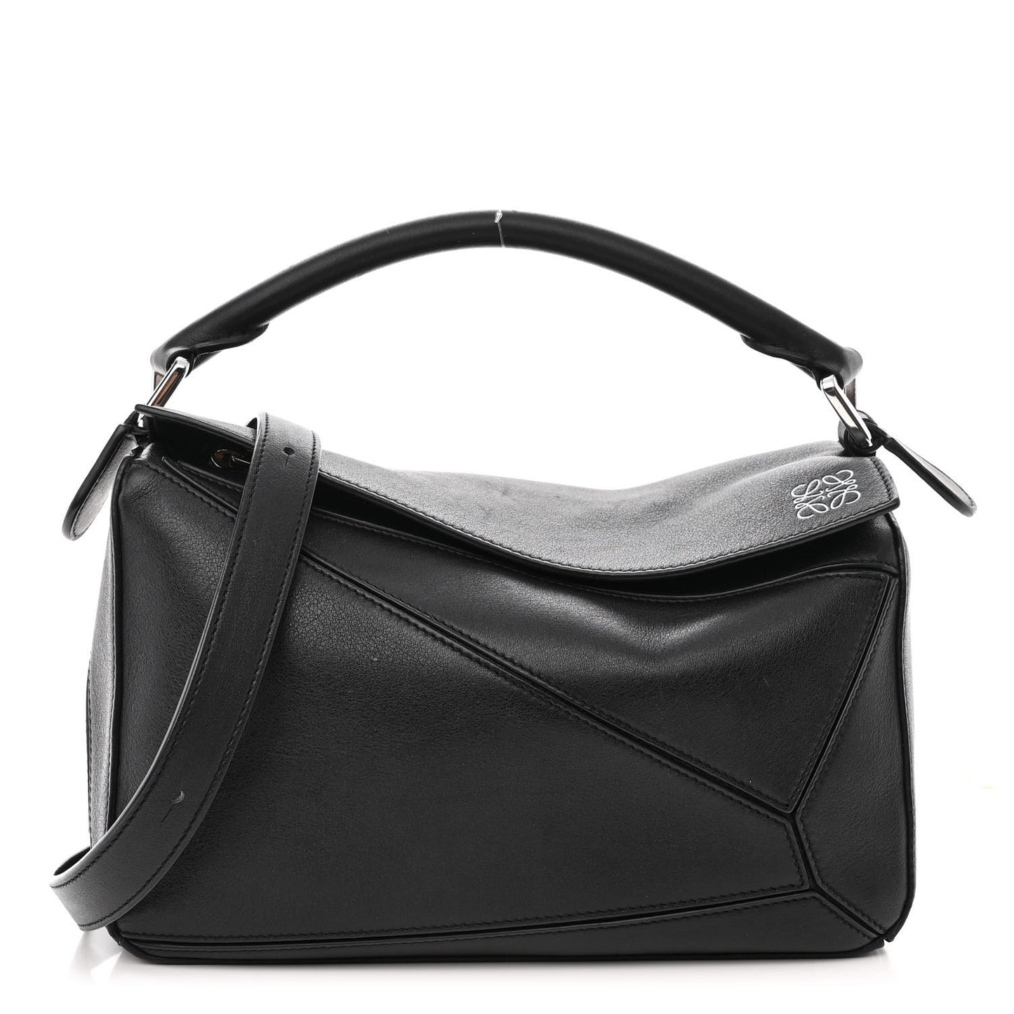 Calfskin Small Puzzle Bag Black